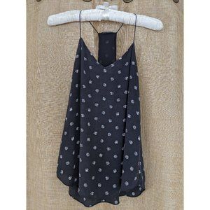 Club Monaco Silky Black Print Tank